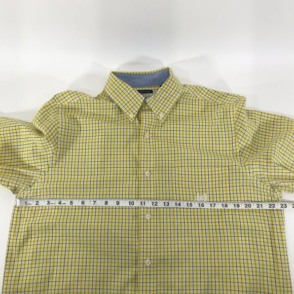 Chaps Easy Care Button Down Shirt Men's Medium Plaid Short Sleeve Woven Casual - Picture 6 of 12